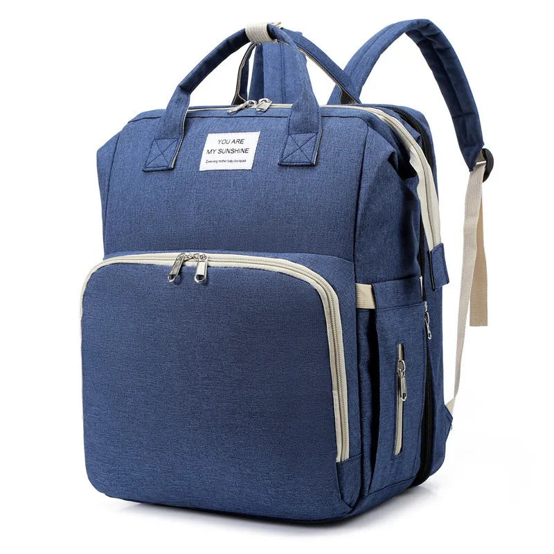 Versatile Travel Backpack with Built-In Baby Crib and USB Charging