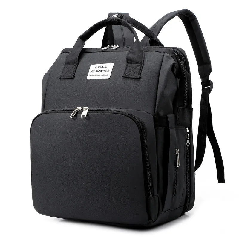 Versatile Travel Backpack with Built-In Baby Crib and USB Charging