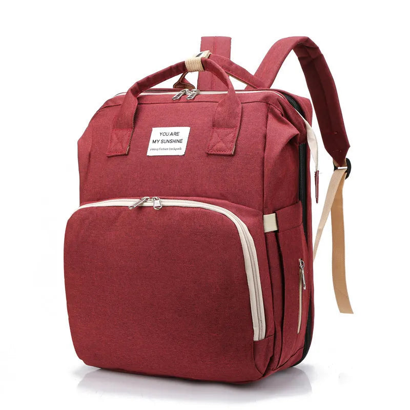 Versatile Travel Backpack with Built-In Baby Crib and USB Charging