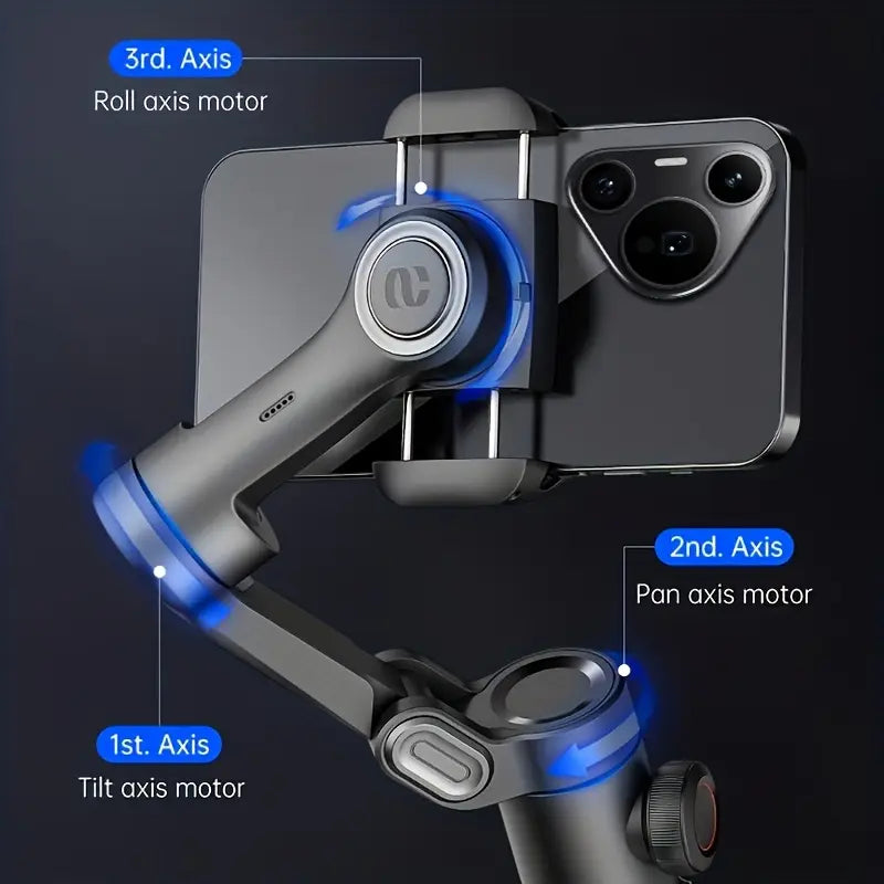 Foldable 3-Axis Smartphone Stabilizer for Smooth Video