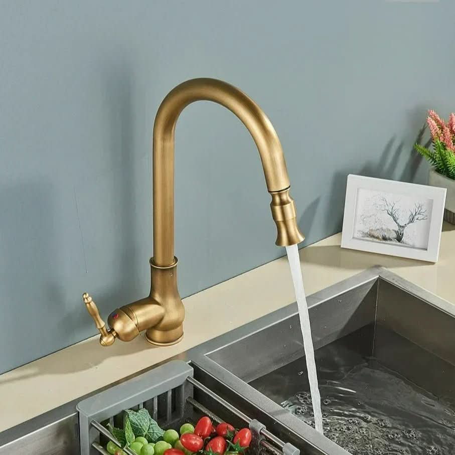 Antique High Arc Sink Mixer – Pull-Out Kitchen Faucet