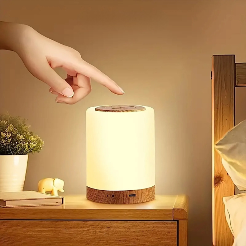 Compact Rechargeable LED Night Lamp with Adjustable Brightness
