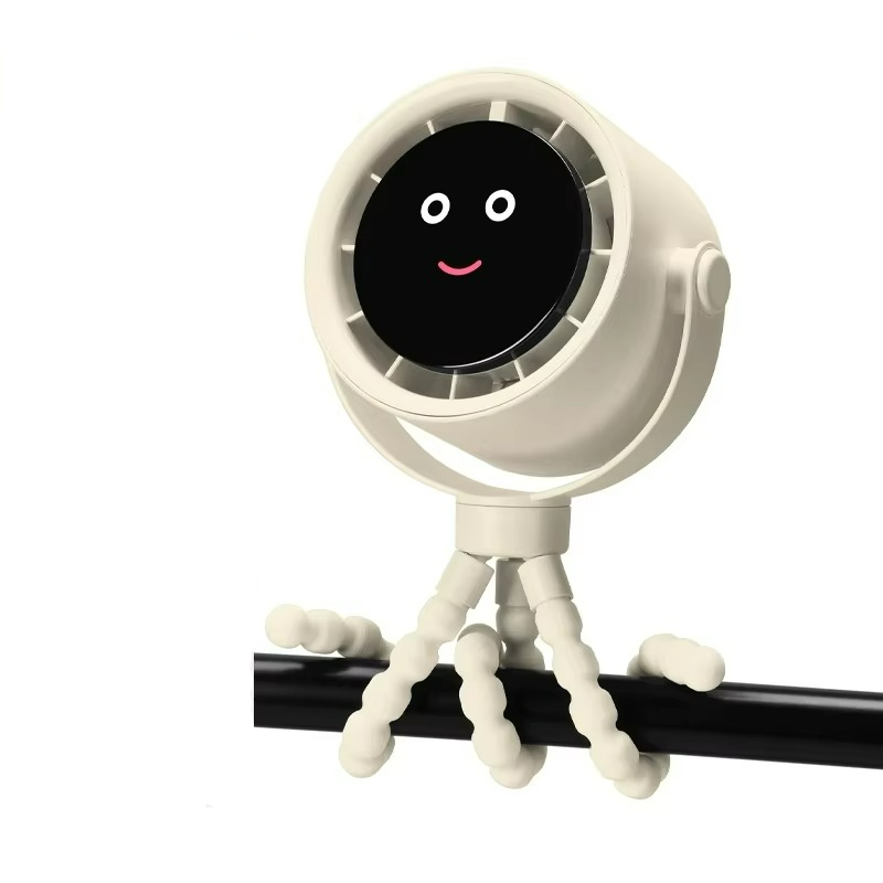 Compact Rechargeable Fan with LED Display and Adjustable Speeds