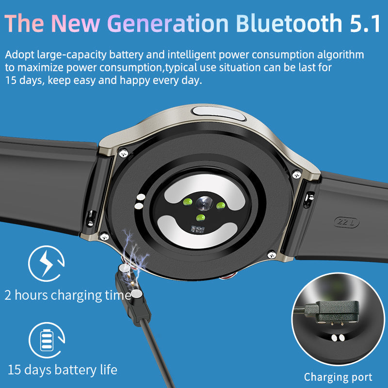 Real-Time Heart Rate and SpO2 Monitor Smartwatch with Sports Modes