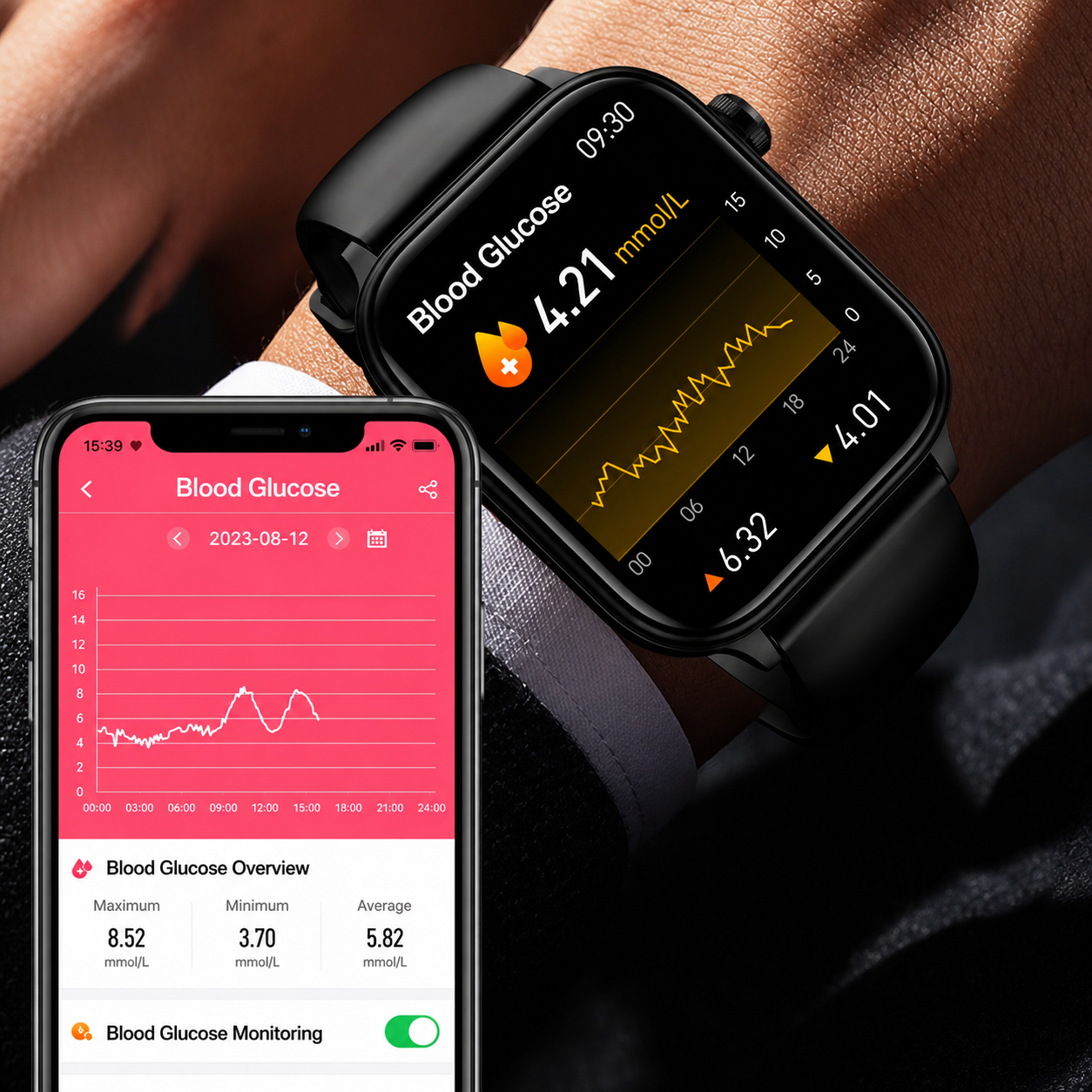 Smartwatch with SOS Emergency Alert and Fall Detection | Heart Rate, Oxygen, and Activity Monitoring | Bluetooth and Waterproof