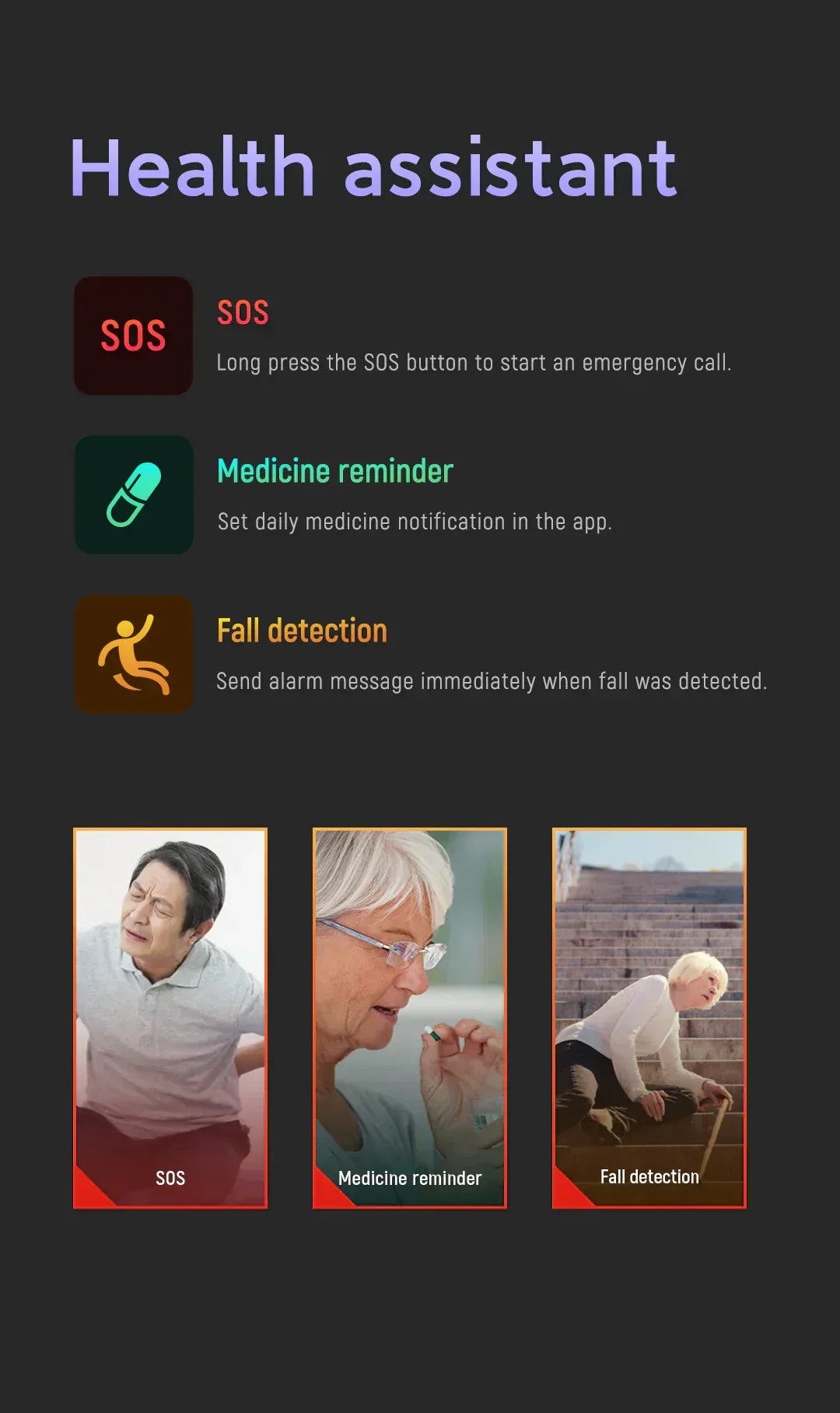 Smartwatch with Fall Detection and GPS | Real-Time Location Tracking