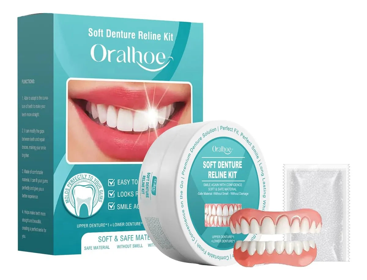 Silicone Denture Kit for Confident All-Day Smiling Without Slipping or Pain