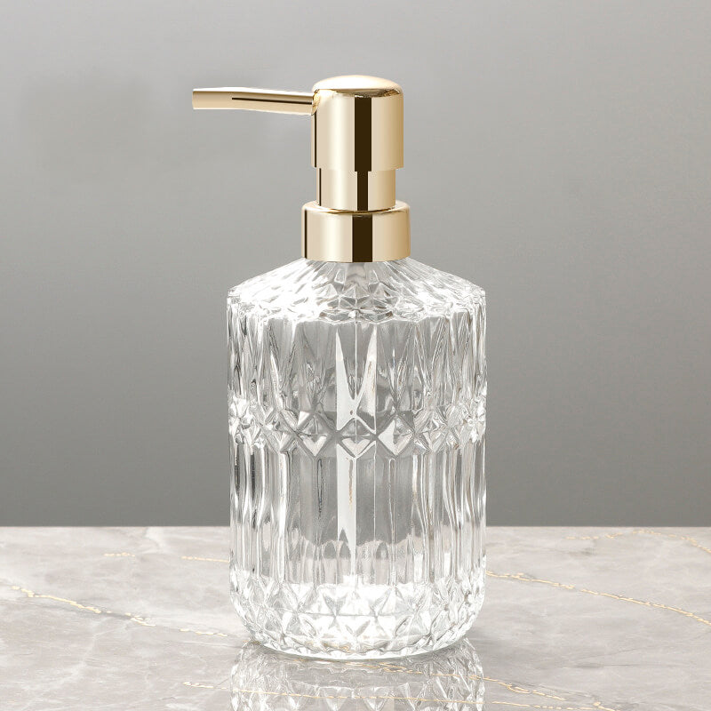 Elegant Clear Glass Soap Dispenser with Manual Pump