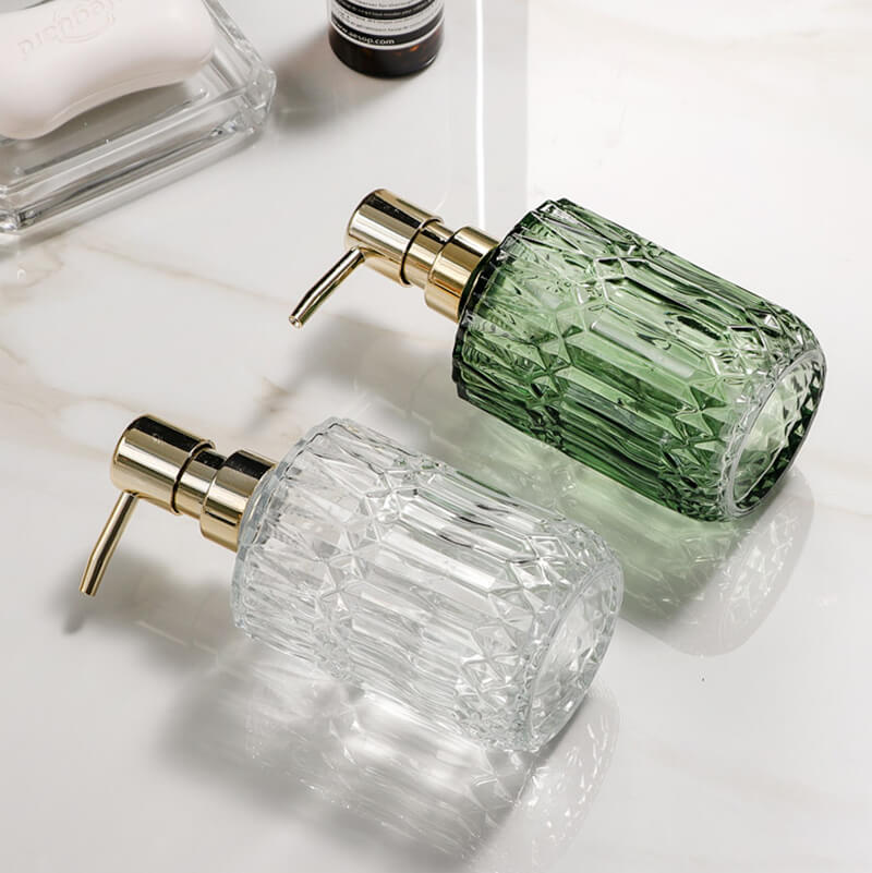 Elegant Clear Glass Soap Dispenser with Manual Pump