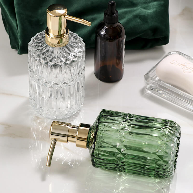 Elegant Clear Glass Soap Dispenser with Manual Pump
