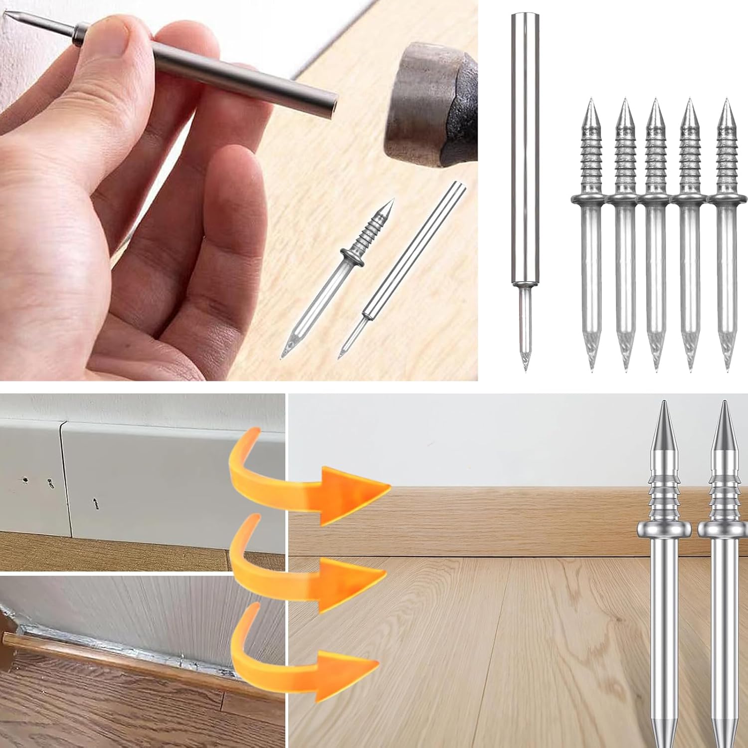 Baseboard Installation Set with Double-Head System