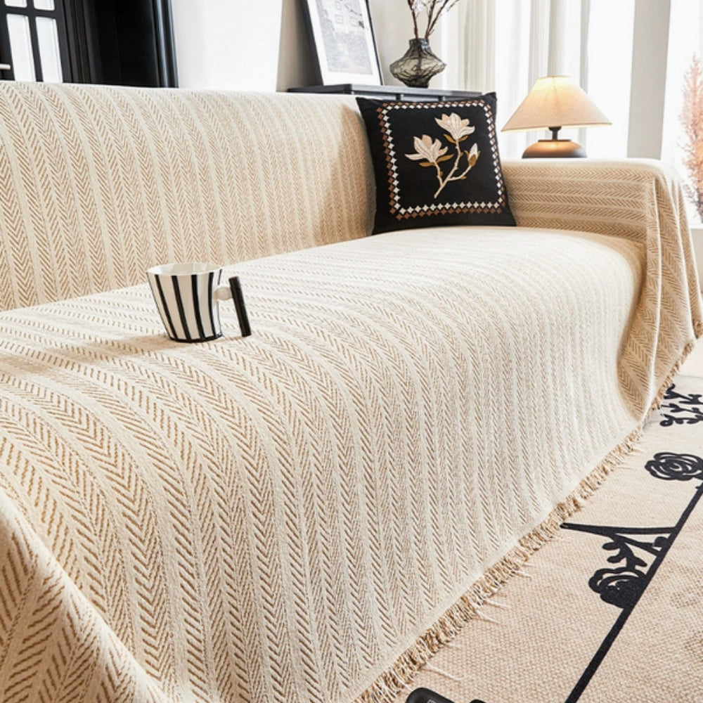 Elegant Chenille Microfiber Sofa Protector with Non-Slip Design