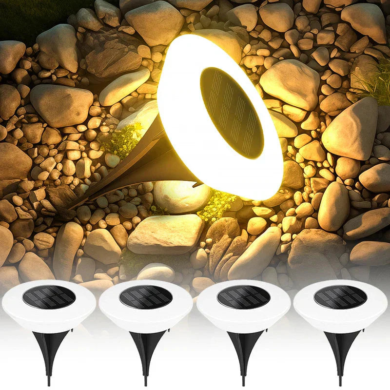 Solar Ground Lights with Automatic Dusk Sensor | Even Light Circle