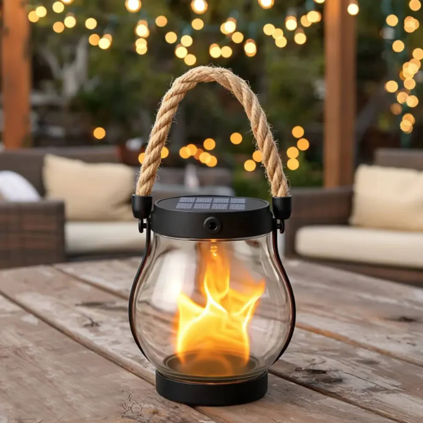 Solar Garden Lanterns with Flame Effect – Weather Resistant