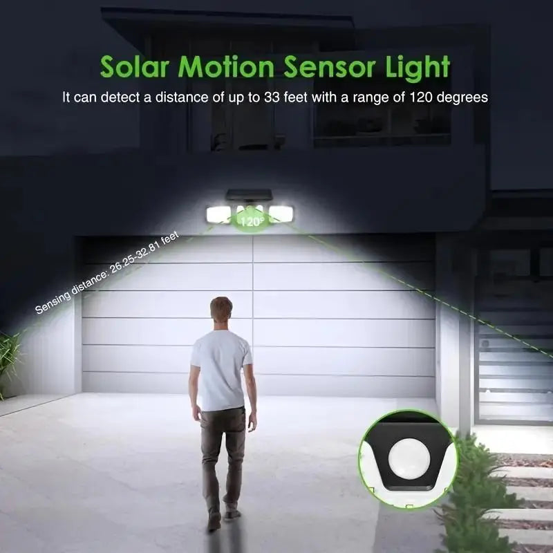 EcoSmart 3-Head Solar Floodlight with Motion Detection