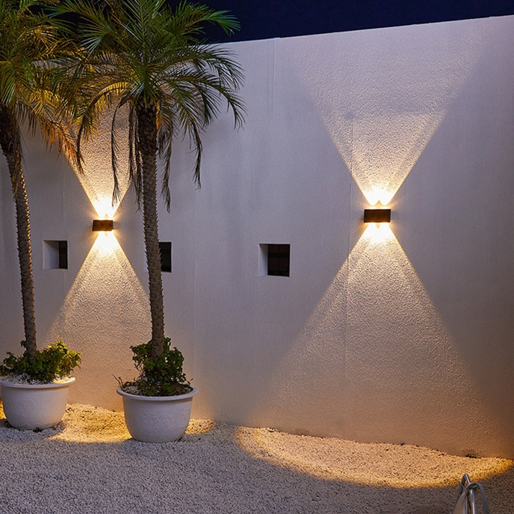 Eco-Friendly Solar-Powered LED Wall Light for Outdoor Spaces