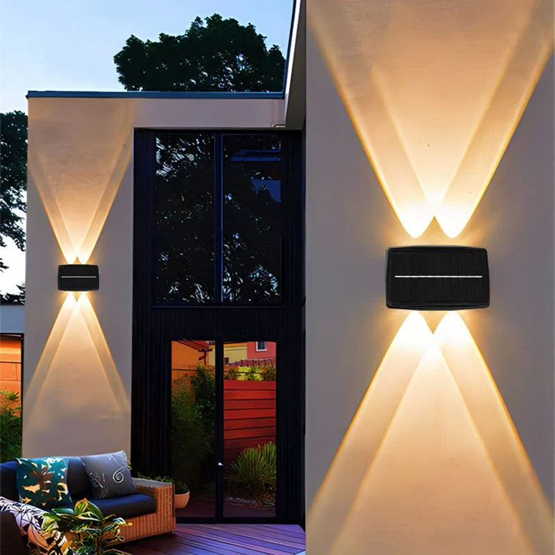 Eco-Friendly Solar-Powered LED Wall Light for Outdoor Spaces