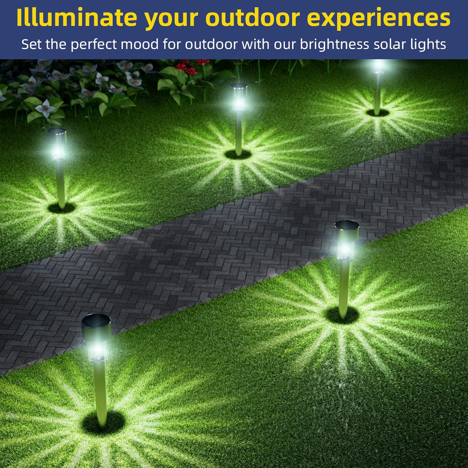 EcoBright Solar Garden Pathway Lights - Waterproof & Elegant