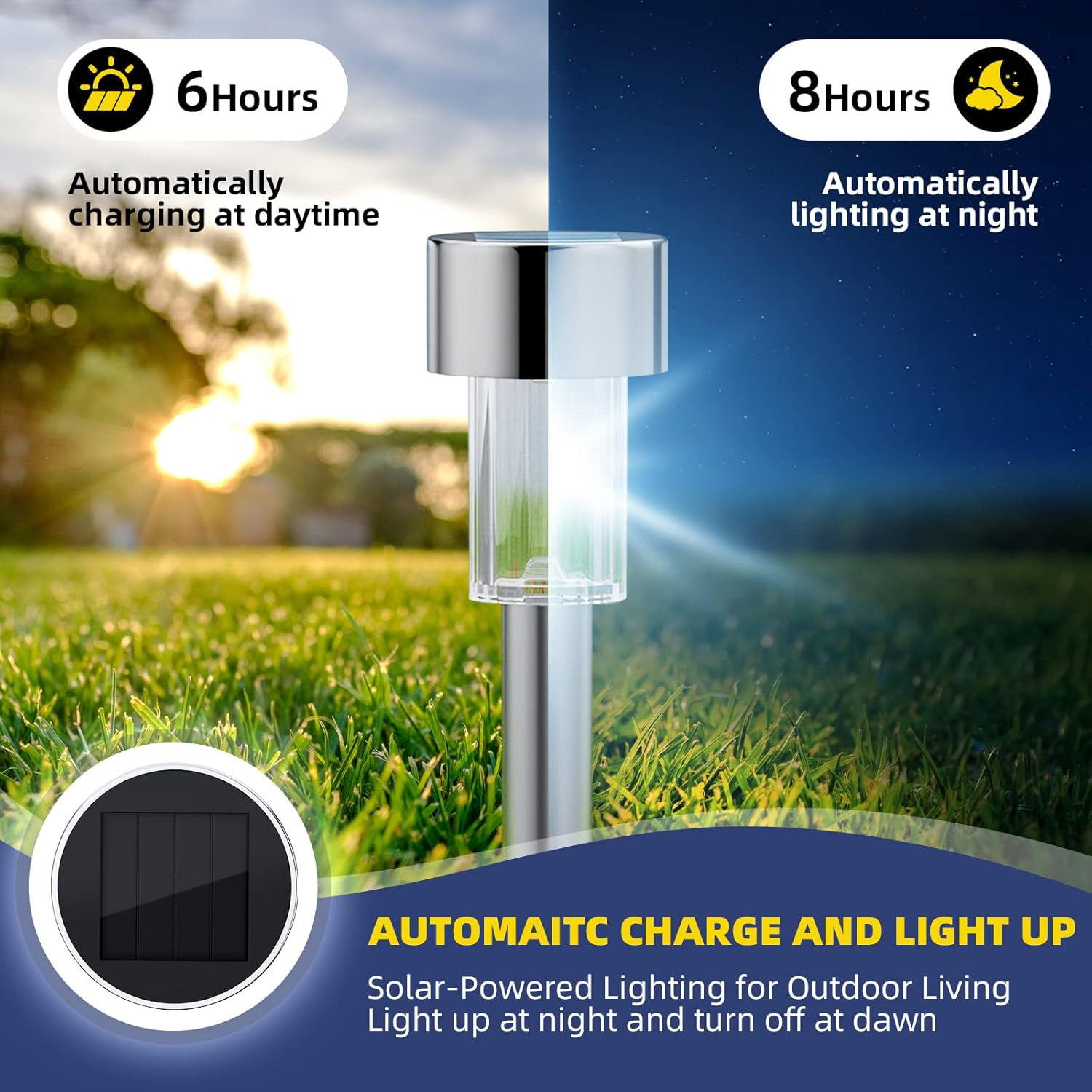 EcoBright Solar Garden Pathway Lights - Waterproof & Elegant