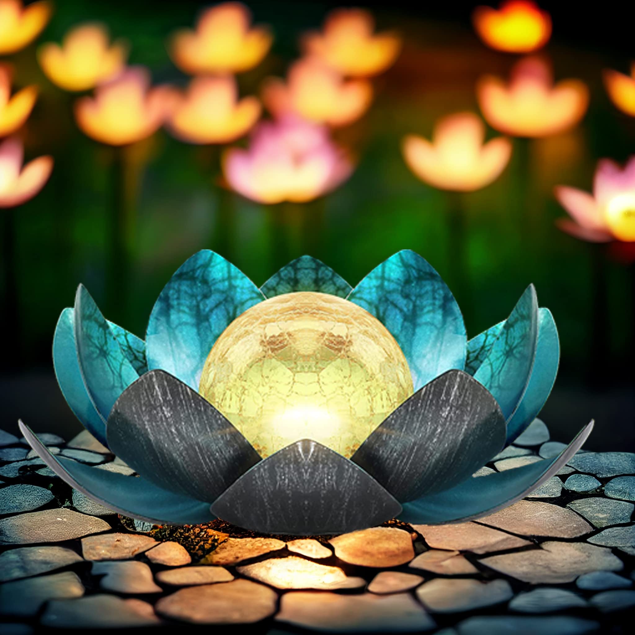 SerenityGlow – Solar Lotus Lantern for Charming Outdoor Spaces