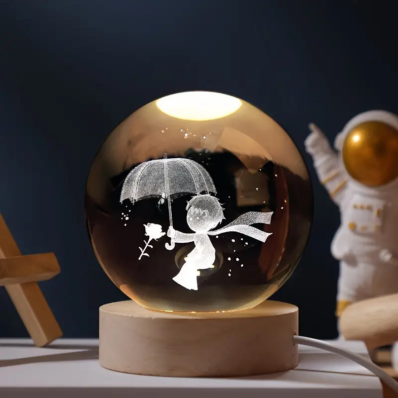 CelestialGlow LED Solar System Crystal Display