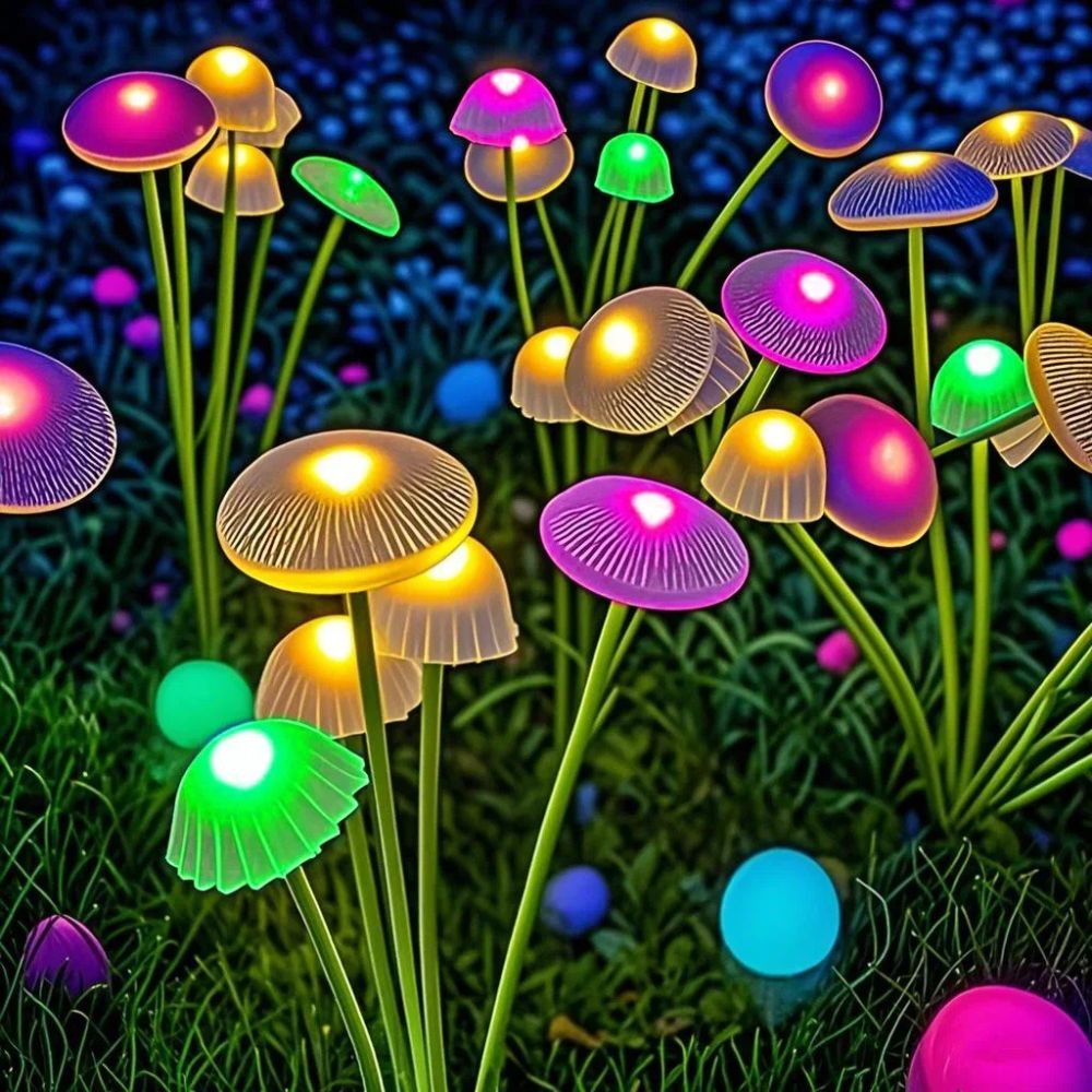 Vibrant Solar Garden Stake Light with Mushroom Design