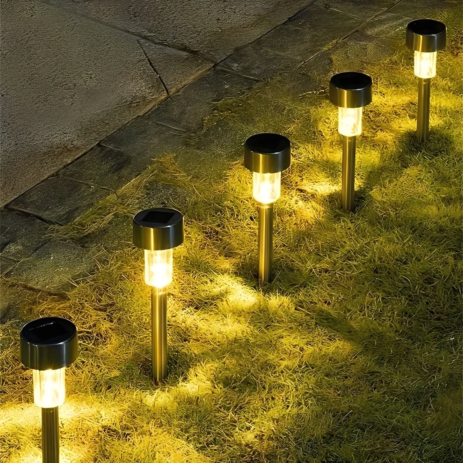 Solar-Powered Garden Glow Lights - Automatic On/Off, Set of 10