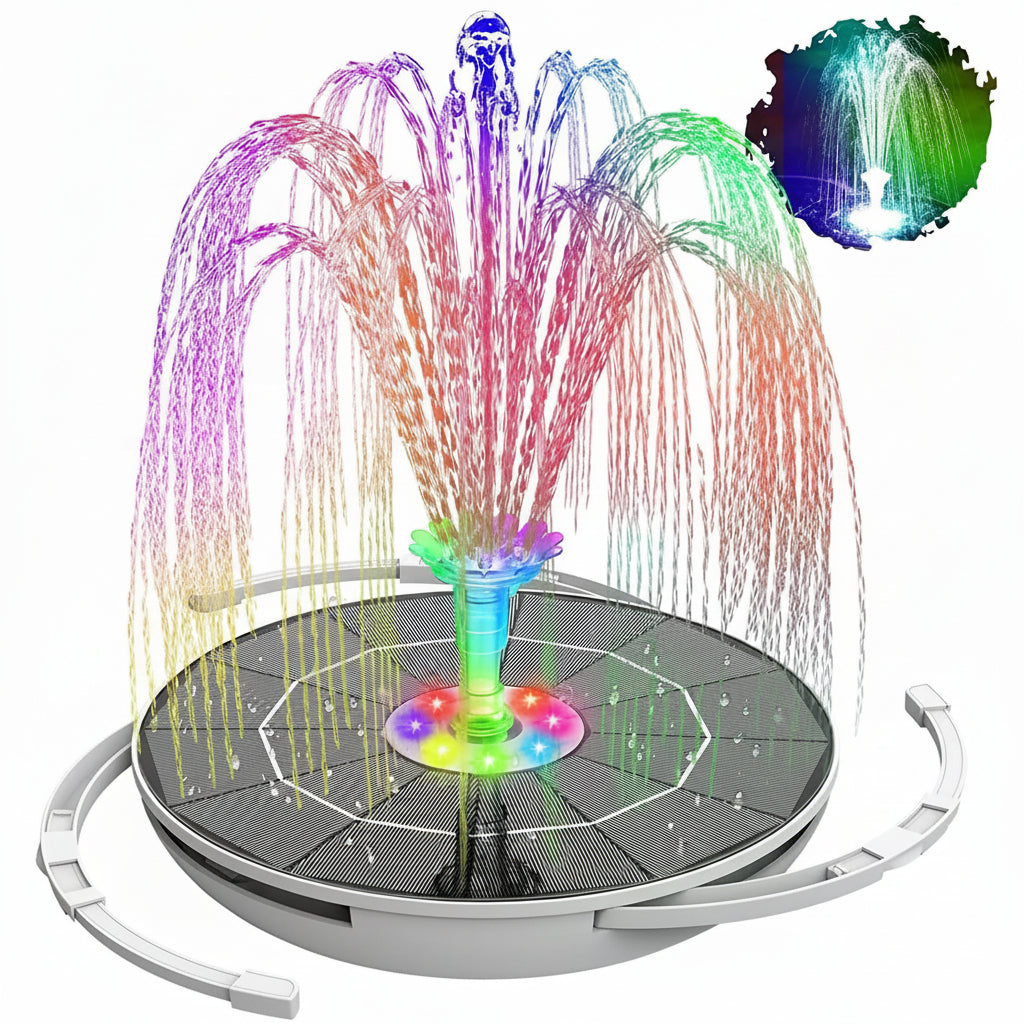 AquaGlow – Solar-Powered Fountain Pump with LED Lighting