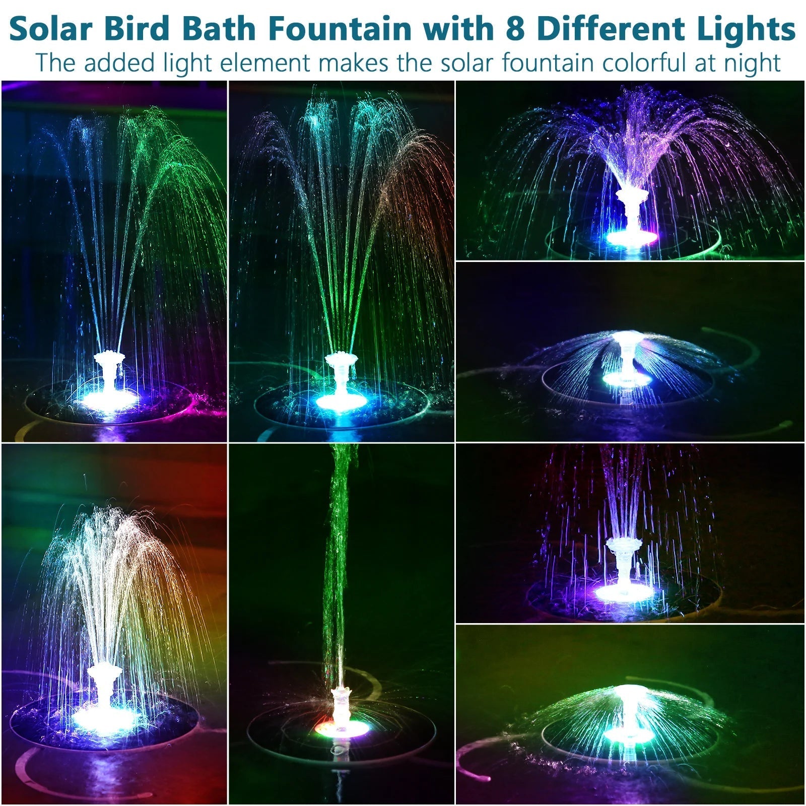 AquaGlow – Solar-Powered Fountain Pump with LED Lighting