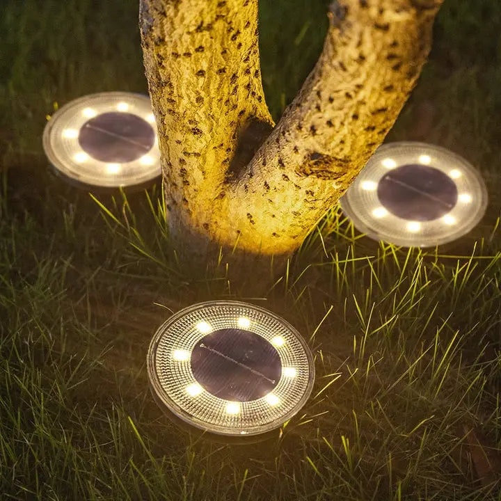 Solar Garden Ground Lights with Automatic Twilight Sensor – Weatherproof