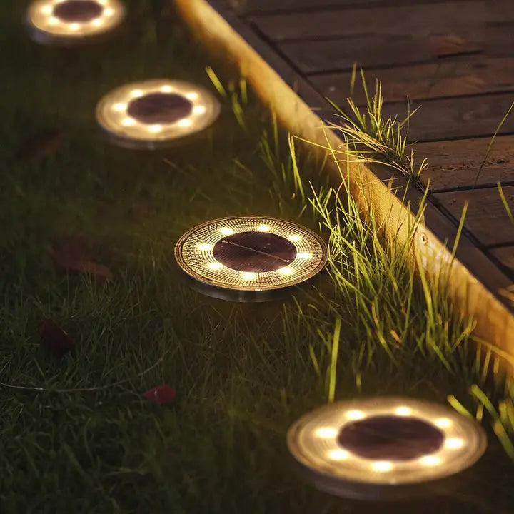 Solar Garden Ground Lights with Automatic Twilight Sensor – Weatherproof
