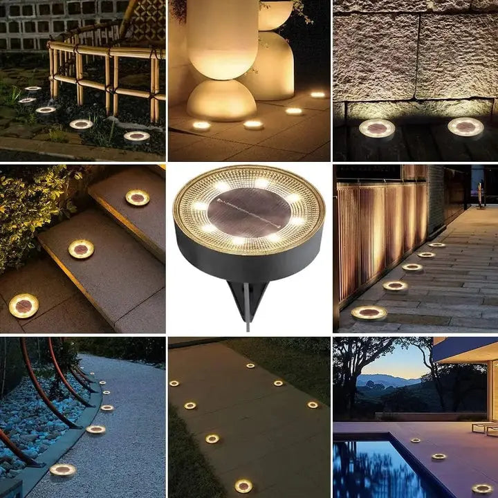 Solar Garden Ground Lights with Automatic Twilight Sensor – Weatherproof