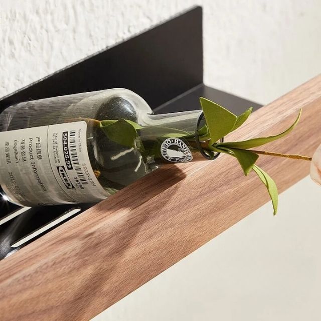 Effortless Wall-Mounted Wooden Shelf for Bathroom Storage