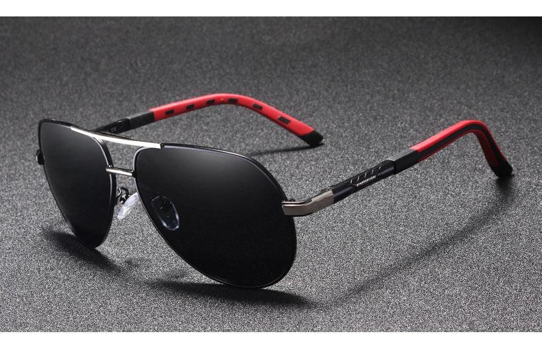 Men's Polarized Sunglasses UV400 | Metal Frame Pilot Style | Anti-Glare