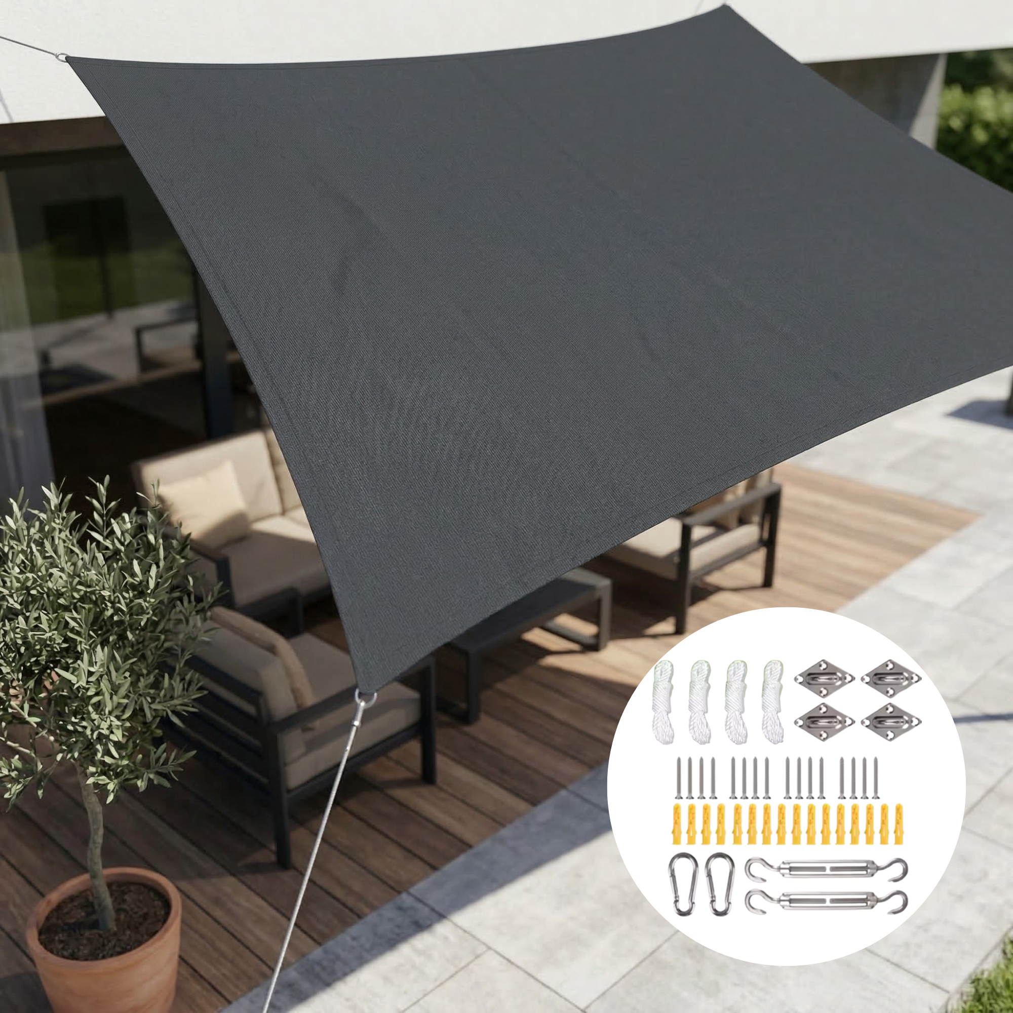 Rectangular Waterproof Shade Sail | Outdoor Fabric with UV Protection