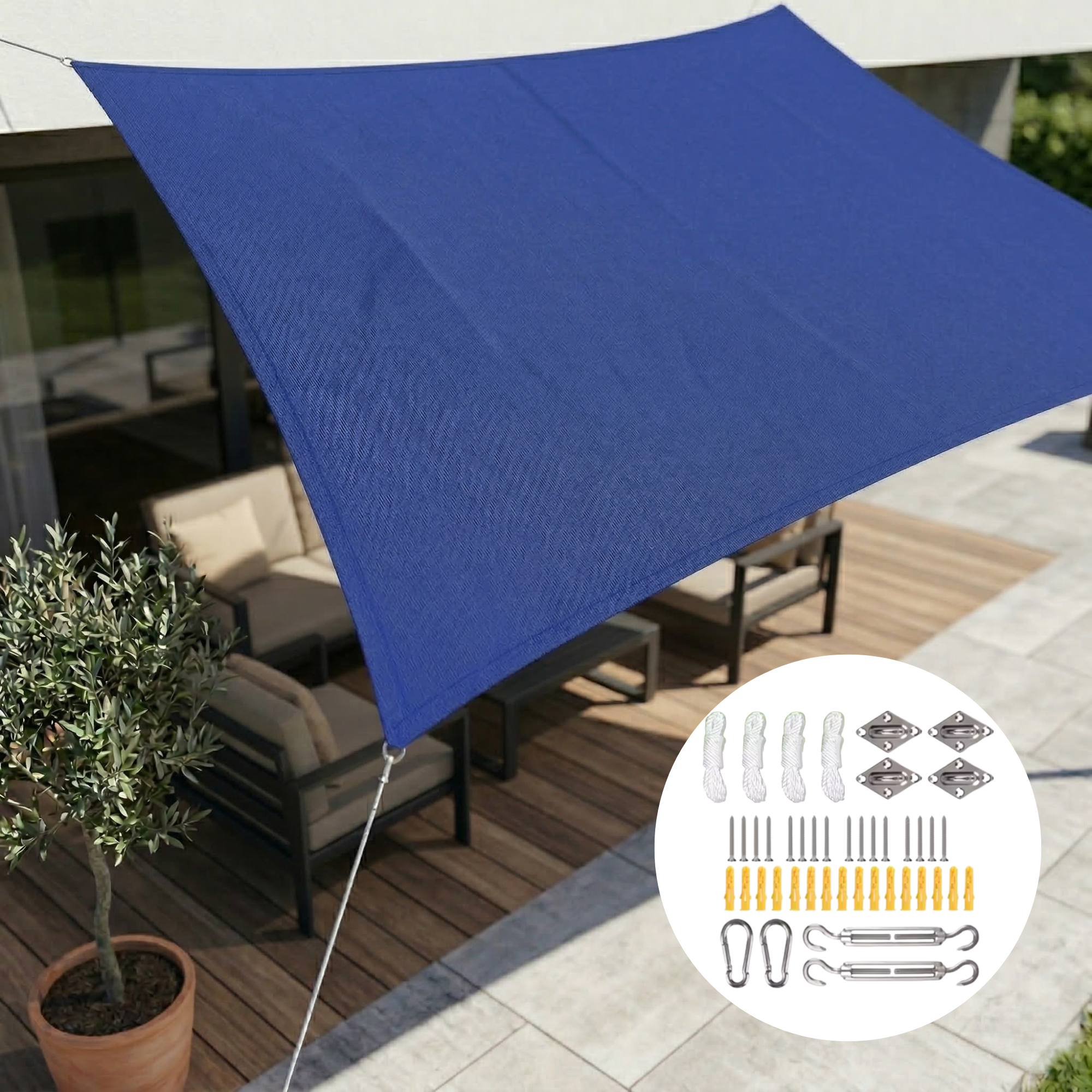 Rectangular Waterproof Shade Sail | Outdoor Fabric with UV Protection