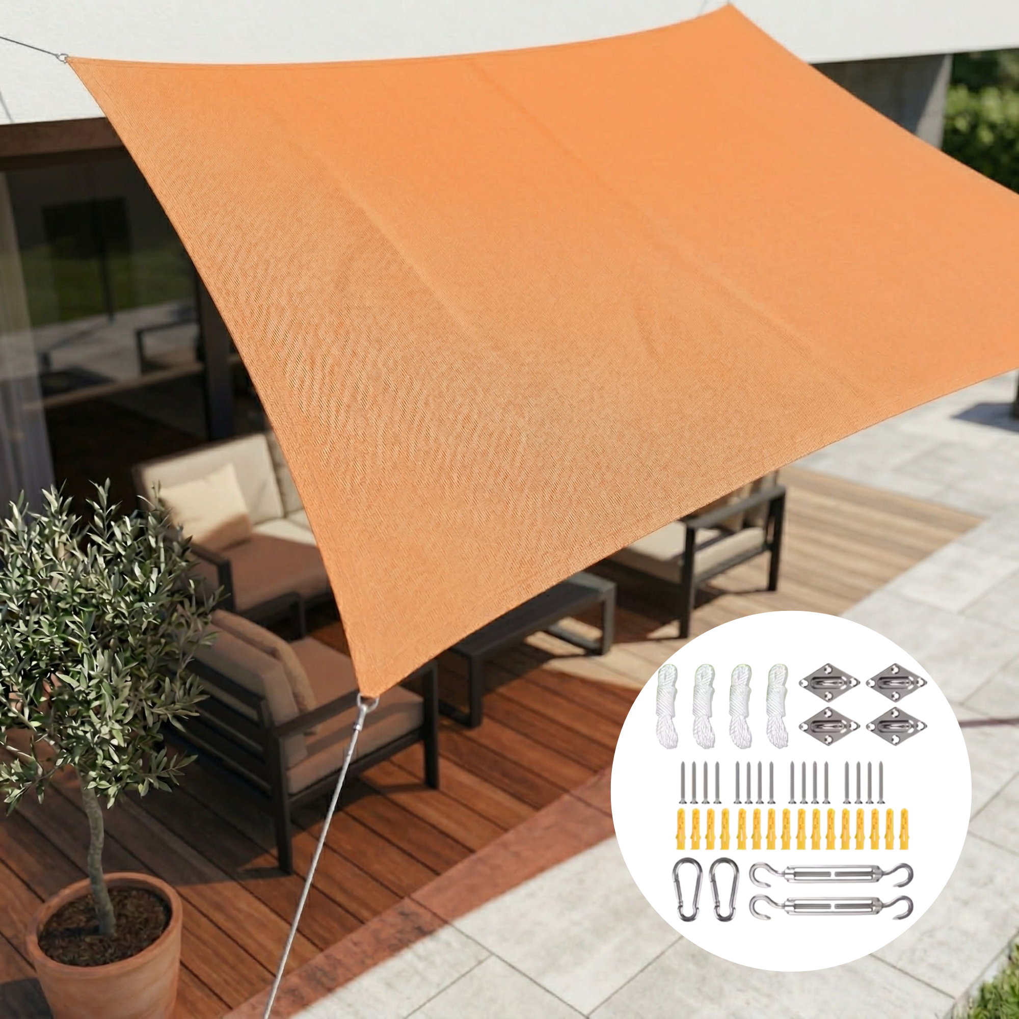 Rectangular Waterproof Shade Sail | Outdoor Fabric with UV Protection