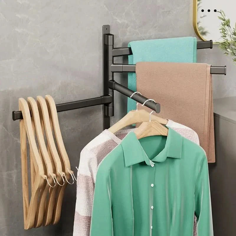 Adjustable Wall-Mounted Towel Holder with Swivel Function