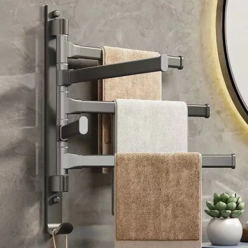 Adjustable Wall-Mounted Towel Holder with Swivel Function