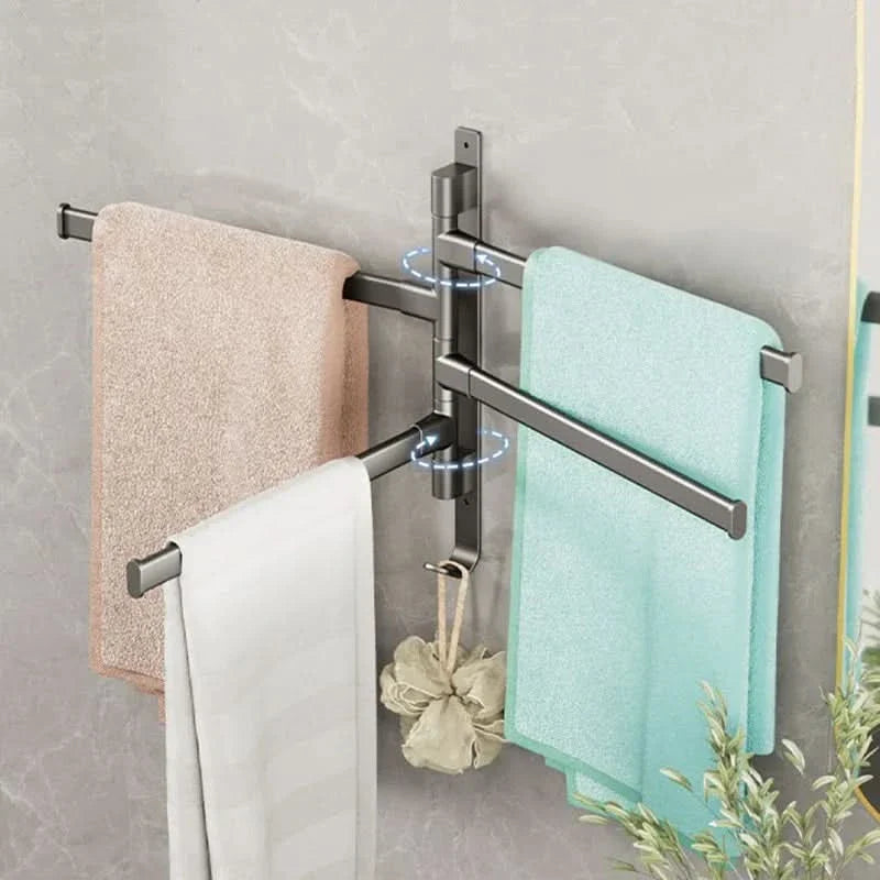 Adjustable Wall-Mounted Towel Holder with Swivel Function