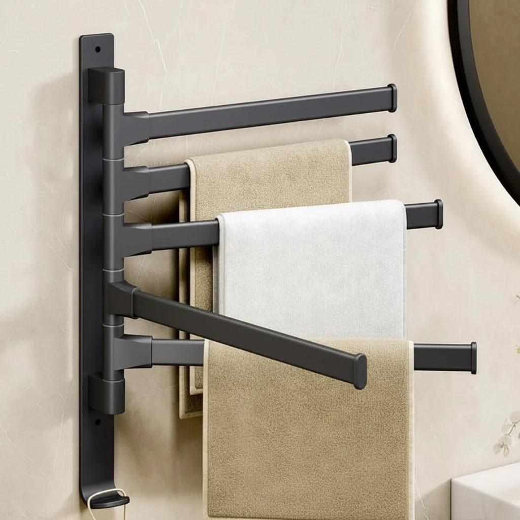 Adjustable Wall-Mounted Towel Holder with Swivel Function