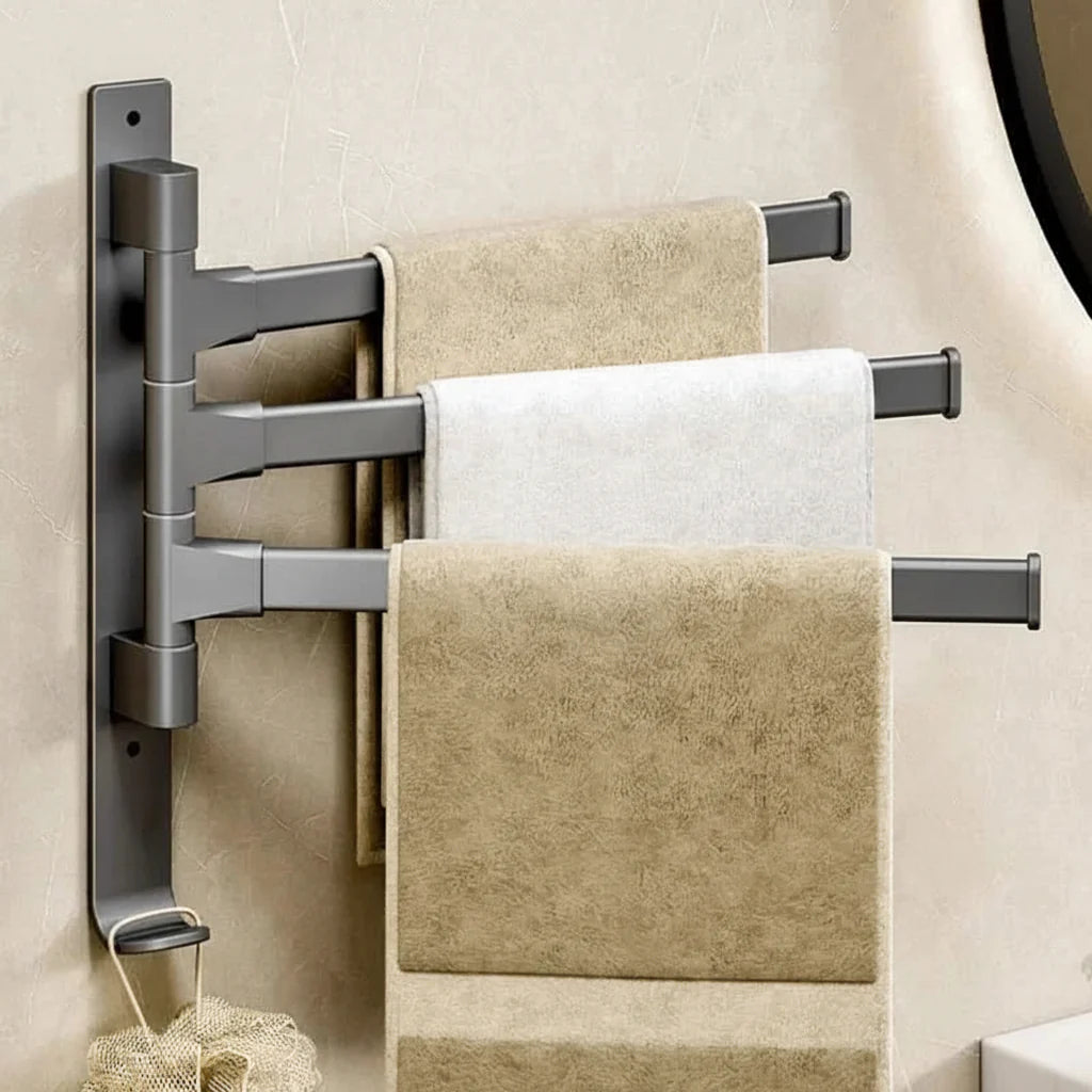 Adjustable Wall-Mounted Towel Holder with Swivel Function