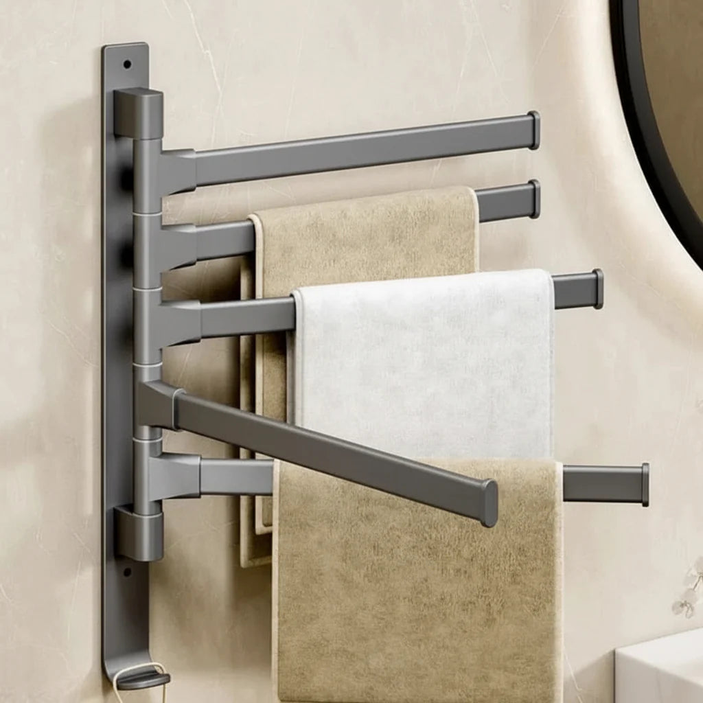 Adjustable Wall-Mounted Towel Holder with Swivel Function