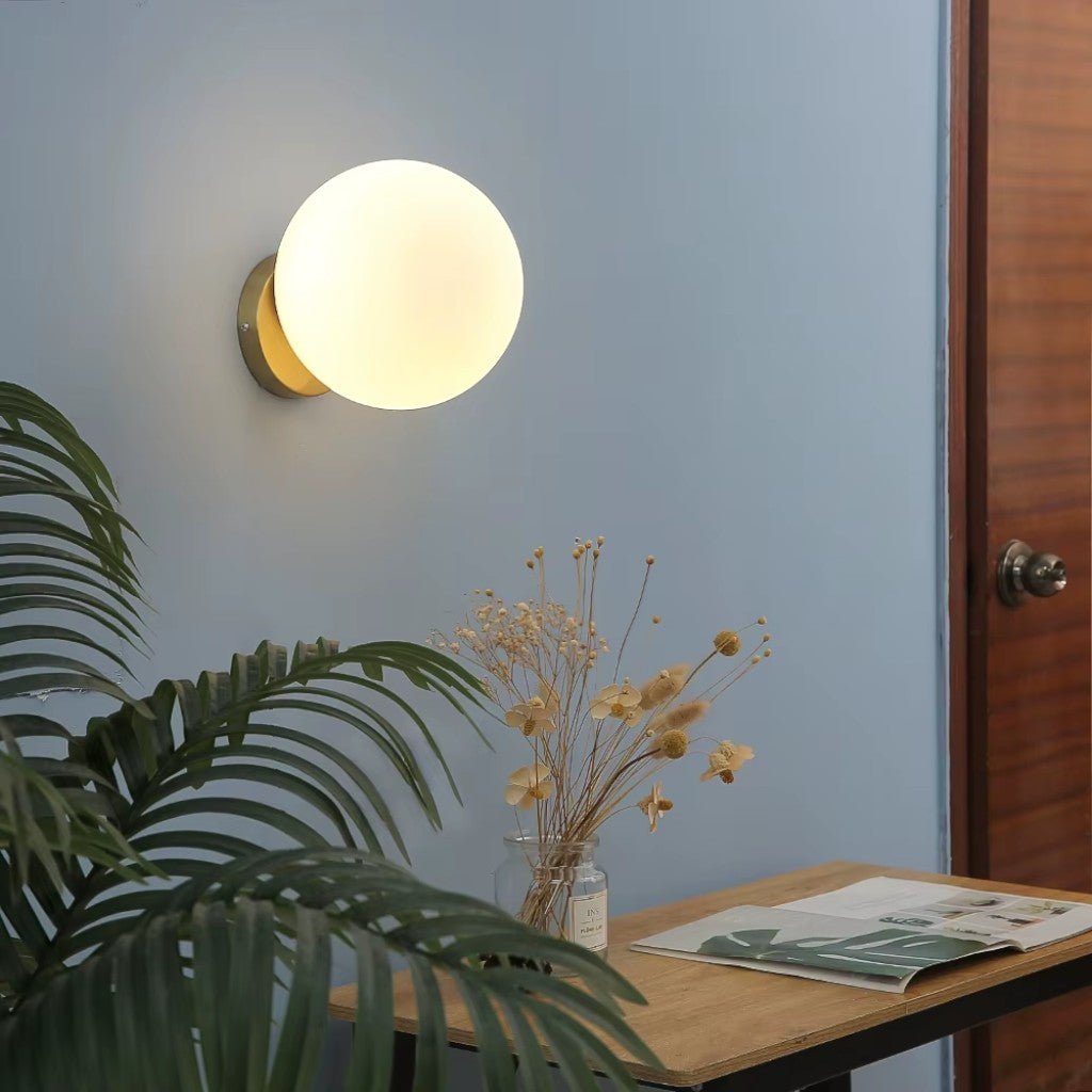 Elegant Globe Wall Light Fixture with Gold Finish