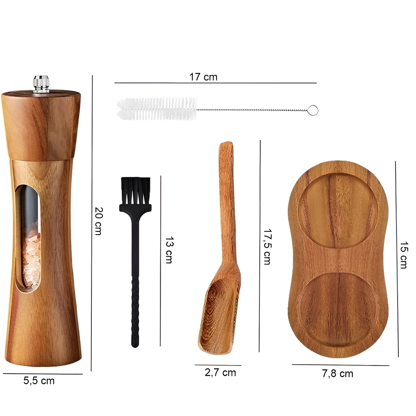 Gourmet Twist Salt & Pepper Mill Duo – Adjustable Wooden Grinders