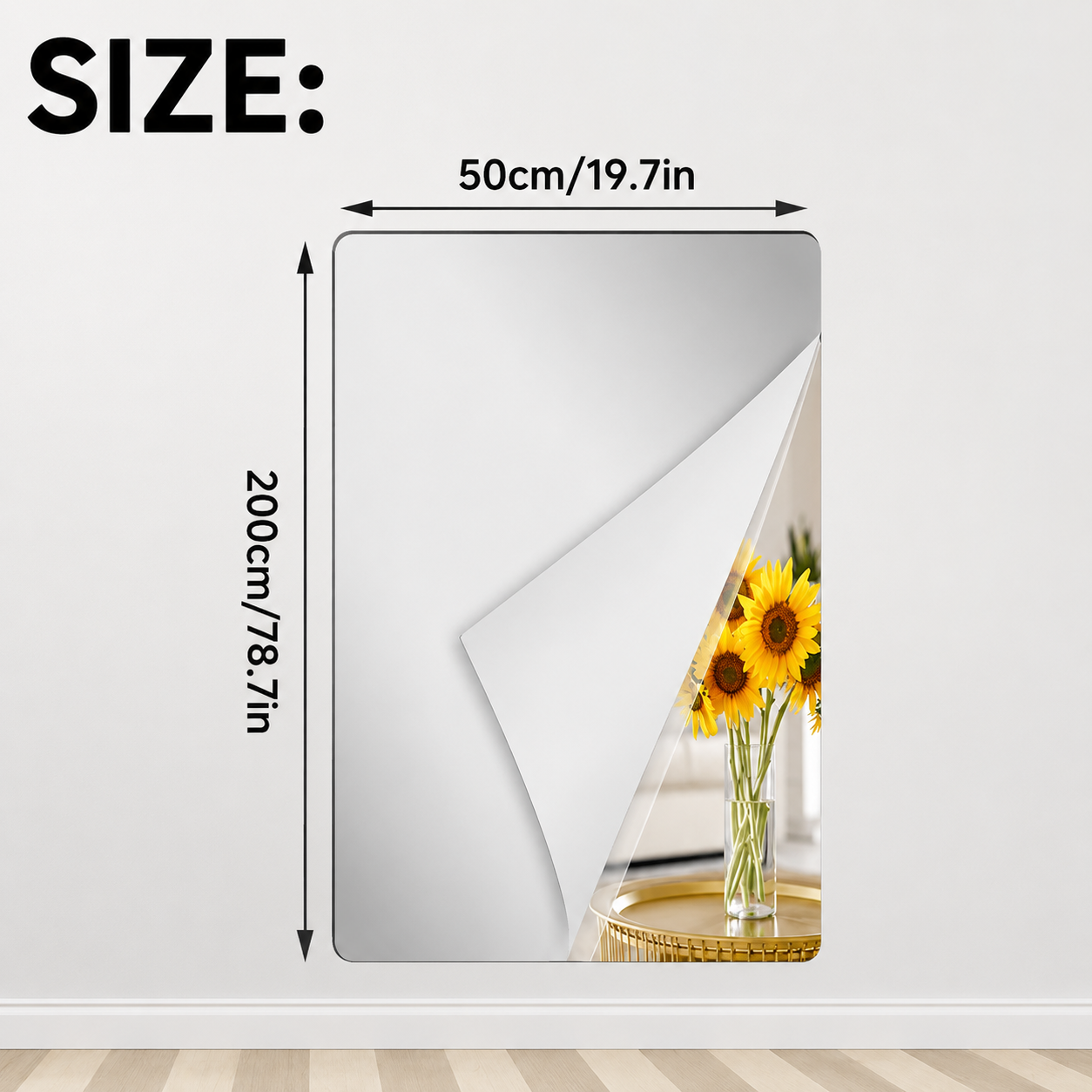 Self-Adhesive Mirror Film | Shatterproof & Customizable | Crystal Clear