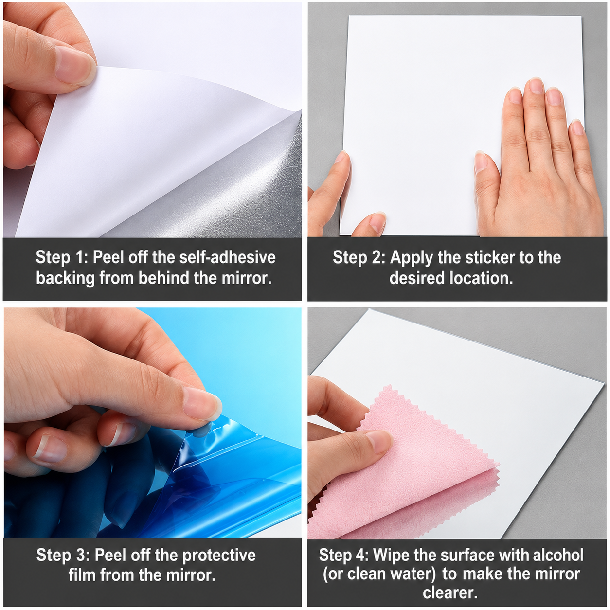 Self-Adhesive Mirror Film | Shatterproof & Customizable | Crystal Clear