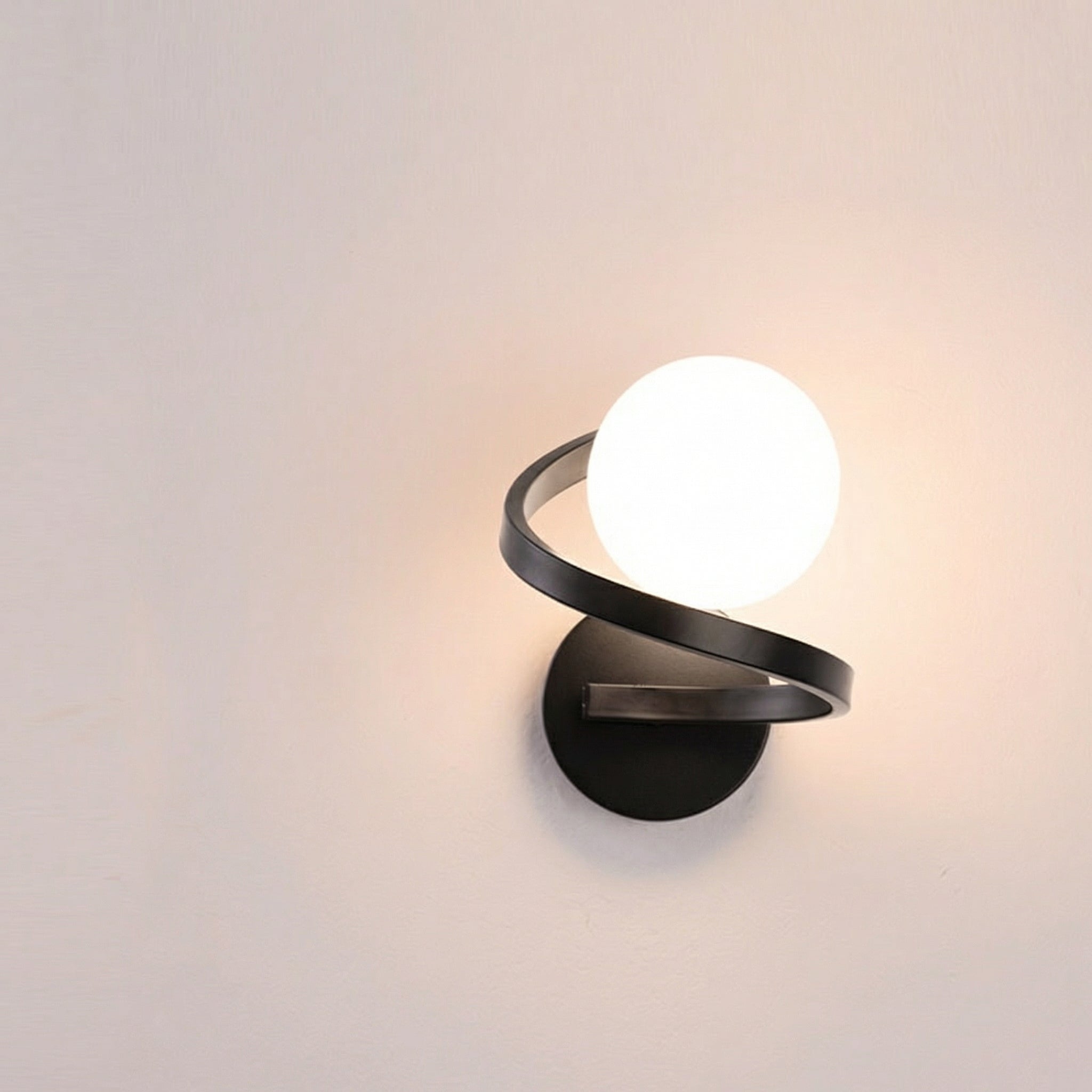 Elegant Spiral Glass Wall Light with Iron Frame for Modern Homes