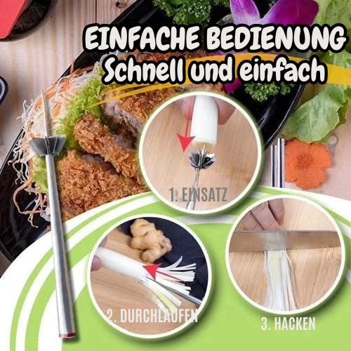 360-Degree Stainless Steel Spiral Cutter for Even Vegetable and Herb Strips