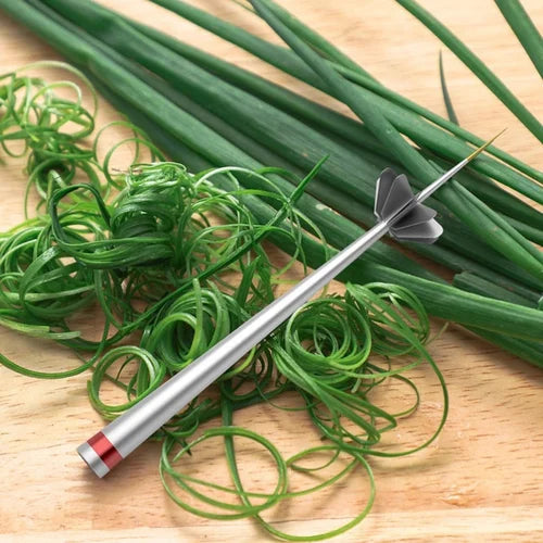 360-Degree Stainless Steel Spiral Cutter for Even Vegetable and Herb Strips